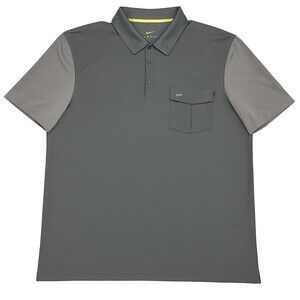 Nike Golf Tour Premium Dri-FIT Polo Men’s M Two-Tone Gray Yellow Emblem Rivet